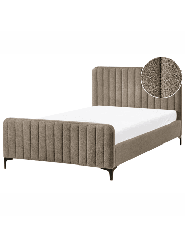 Beliani Doppelbett LUNAN in Beige/Schwarz - (W) 127 x (H) 101 x (L) 215 cm