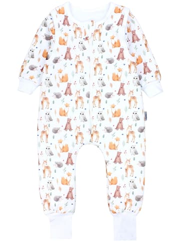 TupTam Baby Schlafsack mit Beinen und Ärmel ganzjährig in weiß/bronze