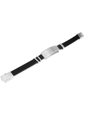 Adeliás Herren Armband aus Leder 21,5 cm in schwarz