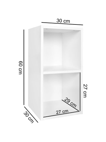 KADIMA DESIGN Standregal mit 2 Fächern: Sonoma Farbton, 30x60x30 cm, Melaminharzbeschichtung in Weiß