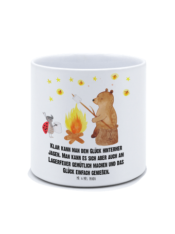 Mr. & Mrs. Panda Großer Blumenkübel Bär & Marienkäfer Lagerfeuer... in Weiß