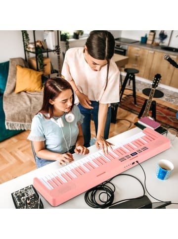 COSTWAY Keyboard Piano 61 Tasten in Rosa