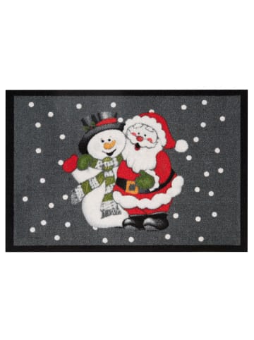Hanse Home Fussmatte Schmutzfangmatte Santa and Snowman grau