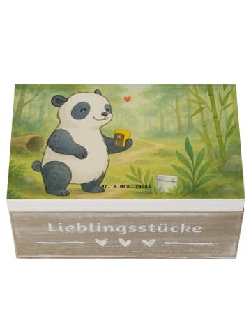 Mr. & Mrs. Panda Holzkiste Panda Geocaching Design ohne Spruch in Weiß