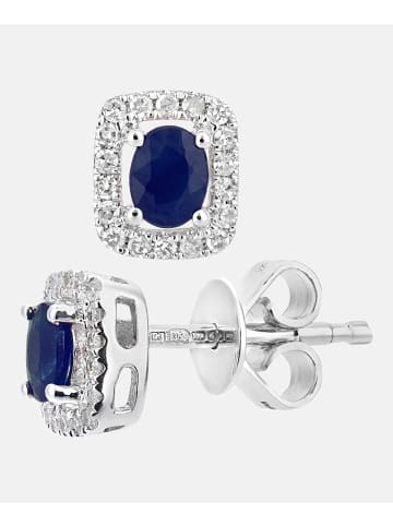 Diamant L'éternel Ohrstecker aus 375 Weißgold mit Diamant mit Saphir