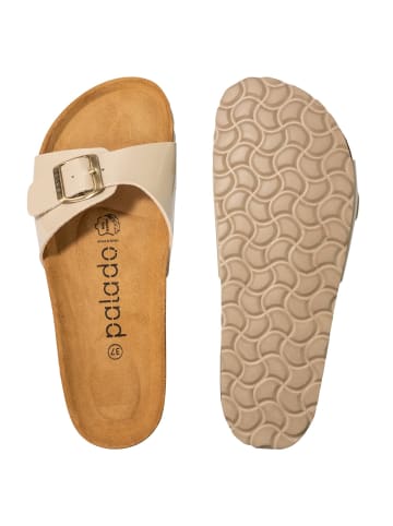 palado Pantoletten in Lack Creme Beige