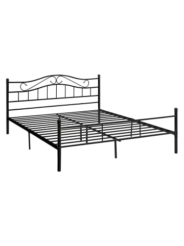 en.casa Metallbett Florenz in Schwarz (B)160cm