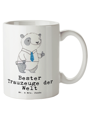Mr. & Mrs. Panda XL Tasse Panda Bester Trauzeuge der Welt mit Sp... in Weiß