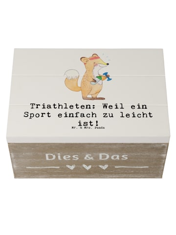 Mr. & Mrs. Panda Aufbewahrungsbox Triathlon Helden mit Spruch in Weiß