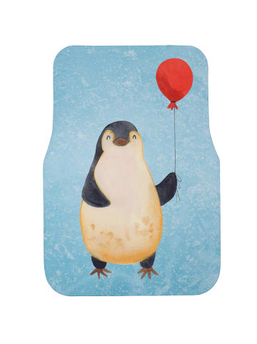 Mr. & Mrs. Panda Fahrzeugteppich Pinguin Luftballon ohne Spruch in Eisblau
