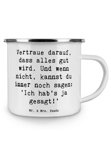 Mr. & Mrs. Panda Haferl Spruch Schutz & Vertrauen mit Spruch in Weiß