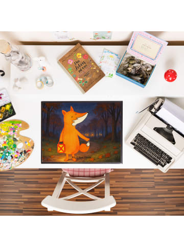 Mr. & Mrs. Panda Schreibunterlage Fuchs Laterne Design ohne Spruch in Weiß