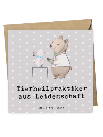 Mr. & Mrs. Panda Deluxe Karte Tierheilpraktiker Leidenschaft mit... in Grau Pastell
