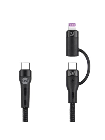 Wisam® 2in1 Kabel USB-C - Lightning + USB-C 1,0m 60W
