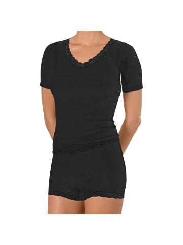 Nina von C. Seide, Spitze, Wolle, Feinripp Schlüpfer in schwarz