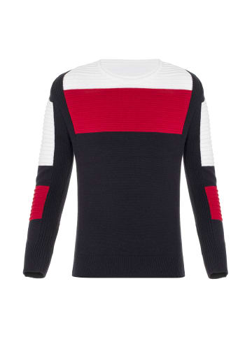 Cipo & Baxx Strickpullover in NAVYBLUE-RED