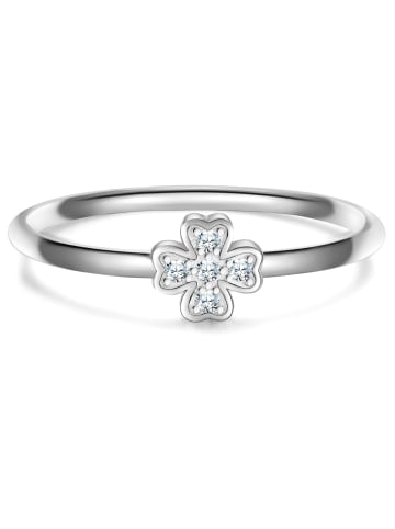 Glanzstücke München Ring Kleeblatt aus Sterling Silber mit Zirkonia in silber