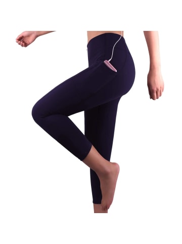 COFI 1453 3/4 Fitness-Leggings praktischer Handytasche – Komfort in Dunkelblau