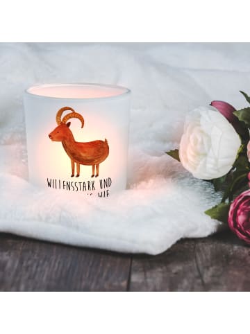 Mr. & Mrs. Panda Teelichthalter Sternzeichen Steinbock mit Spruch in Transparent