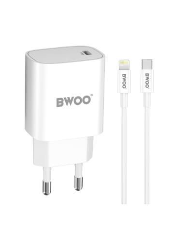 Wisam BWOO CDA159 PD Wandladegerät 20W 1x USB-C-Anschluss + Lightning weiß