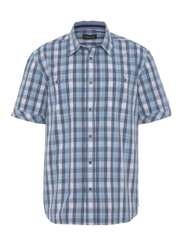 Man's World Kurzarmhemd in hellblau- weiss kariert