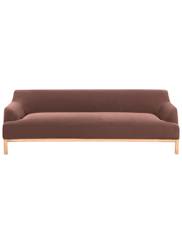 Beliani 3-Sitzer Sofa SOSJO in Rot/Braun - (W) 219 x (H) 74 x (L) 83 cm