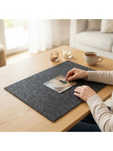 relaxdays Puzzlebrett in Grau - (B)80 x (T)58 cm