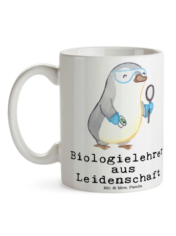 Mr. & Mrs. Panda Teetasse Biologielehrer Leidenschaft mit Spruch in Weiß
