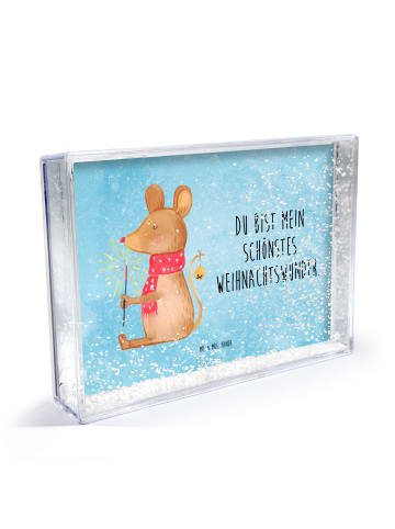 Mr. & Mrs. Panda Bilderrahmen Maus Weihnachten mit Spruch in Eisblau