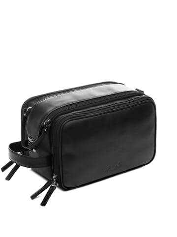 SID & VAIN Leder-Kulturtasche Leder Kulturtasche Unisex LOUIS in schwarz