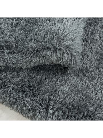 KADIMA DESIGN Teppich Hochflor Shaggy Waschbar Einfarbig SALZACH Strapazierfähig in Hellgrau