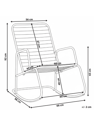 Beliani Schaukelstuhl TURI in Schwarz - (W) 66 x (H) 92 x (L) 96 cm