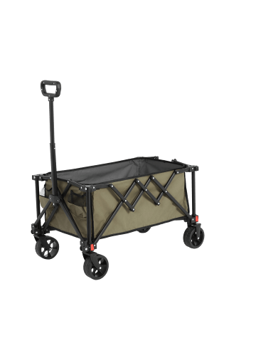 ABRIHOME Klappbarer Gartenwagen in Grün mit All Terrain Rädern und verstellbarem Griff