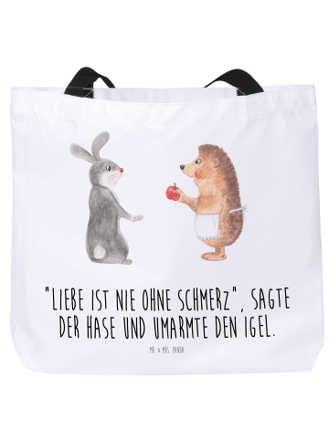 Mr. & Mrs. Panda Shopper Hase Igel mit Spruch in Weiß