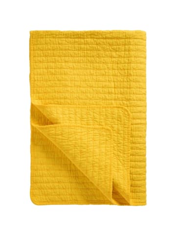 IB Laursen Baumwoll-Quilt mit Kreuzstichen in gelb