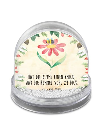 Mr. & Mrs. Panda Schneekugel Hummel Blume mit Spruch in Naturpapier