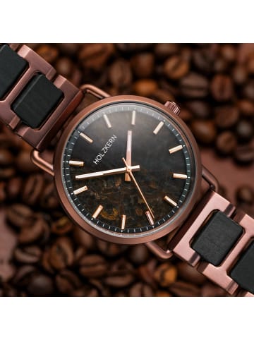 Holzkern Armbanduhr Quarz Espressino Kaffee/Ahorn Braun
