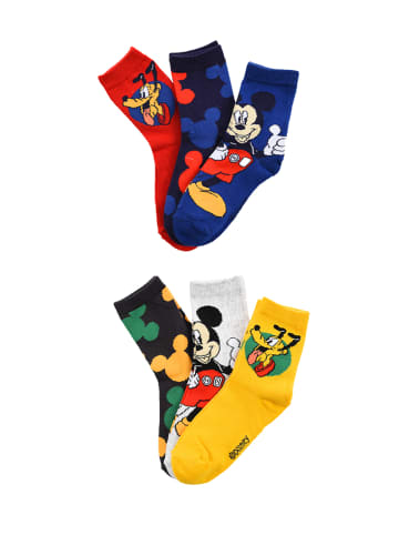 Disney Mickey Mouse 6er-Set: Socken Strümpfe in Mehrfarbig