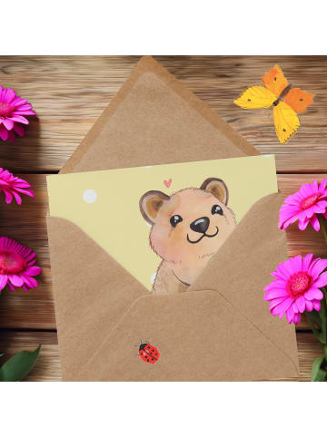Mr. & Mrs. Panda Deluxe Karte Quokka Happy ohne Spruch in Gelb Pastell