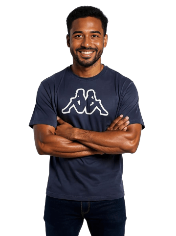 Kappa Kappa T-Shirt Logo Cromen L_Blue Maritime
