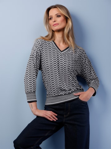 Heine 3/4-Arm-Shirt in marine-ecru-bedruckt