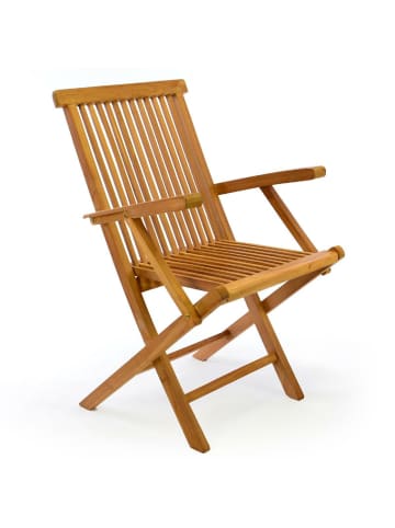VCM  4er Gartenstuhl Hochlehner Klappstuhl Holz Teak in Braun