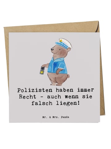 Mr. & Mrs. Panda Geschenkkarte Polizist Humor mit Spruch in Grau Pastell