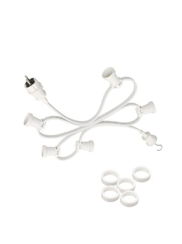 SATISFIRE Garten Party Lichterkette Illu 50 bunte LED Tropfenlampen 30m weiß