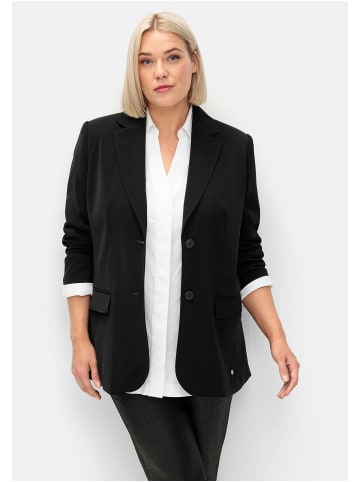 sheego Langer, taillierter Blazer in schwarz