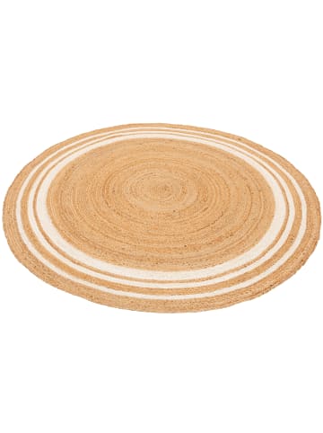 Pergamon Jute Teppich Salsa Streifen Rund in creme