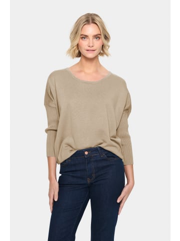 SAINT TROPEZ Strickpullover A2561, Casual fit in Plaza Taupe Melange