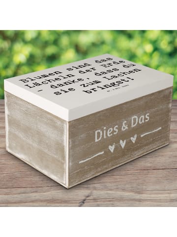 Mr. & Mrs. Panda Holzbox mit Deckel Spruch Florist Erde Lächeln ... in Weiß