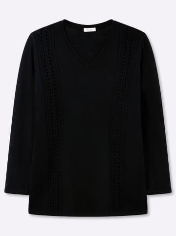 sheego Langarm-Pullover in schwarz