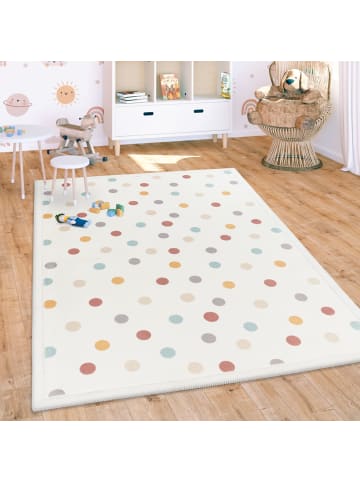 KADIMA DESIGN Kinderteppich waschmaschinenwaschbar Punkte Kinderzimmer in Mehrfarbig
